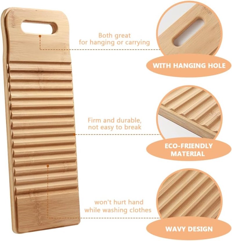 BESTYASH Nanzhu Laundry Board - Eco-Friendly Bamboo Washboard for Hand Washing Clothes Portable and Lightweight Design Ideal for Travel and Camping Non-Slip Surface 15.75X5.91X0.71 Inches - Image 4